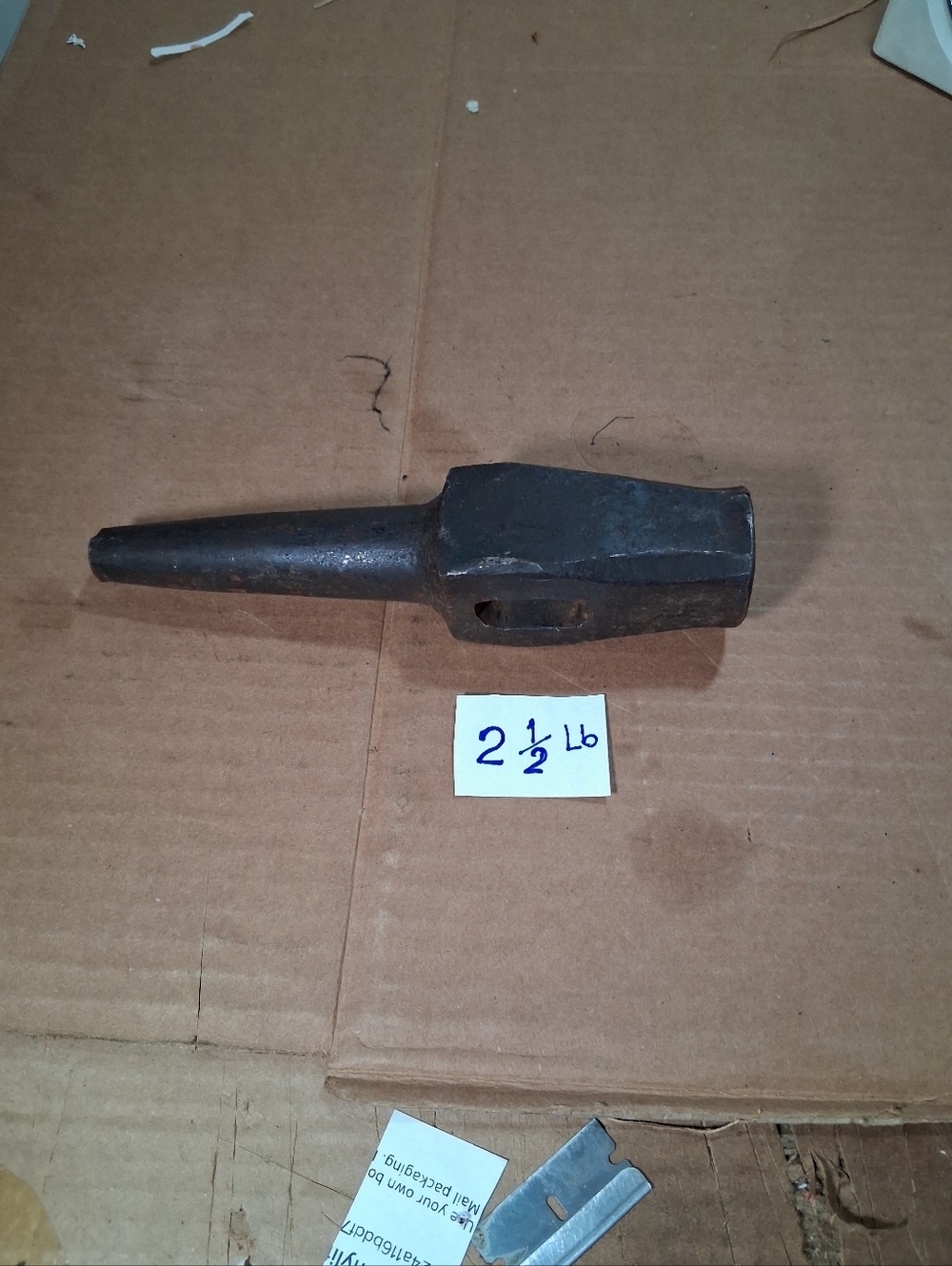 VINTAGE BLACKSMITH ROUND PUNCH HAMMER HEAD RR RAILROAD 2.5 LBS